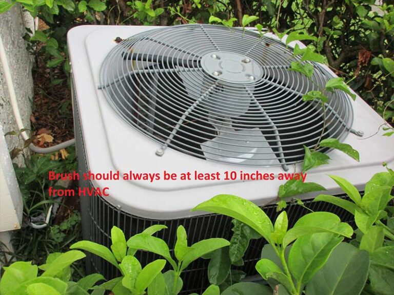 HVAC Condenser covered in Brush