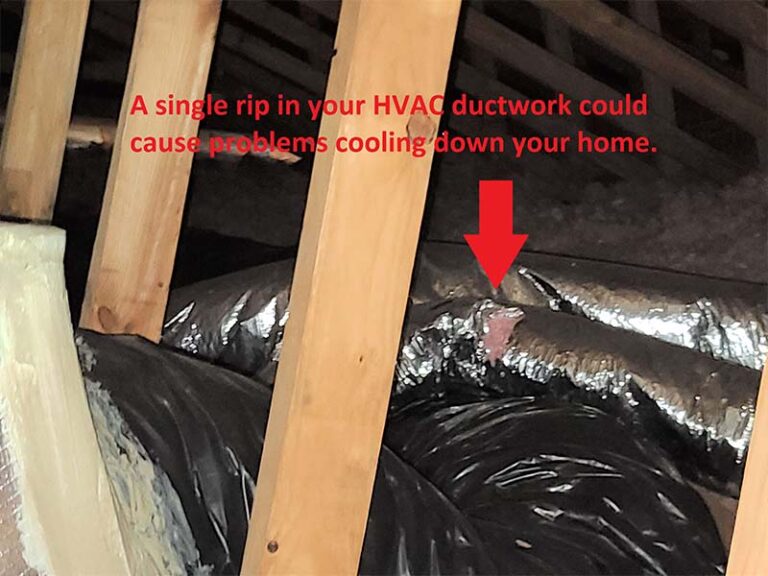 HVAC Duct work with hole